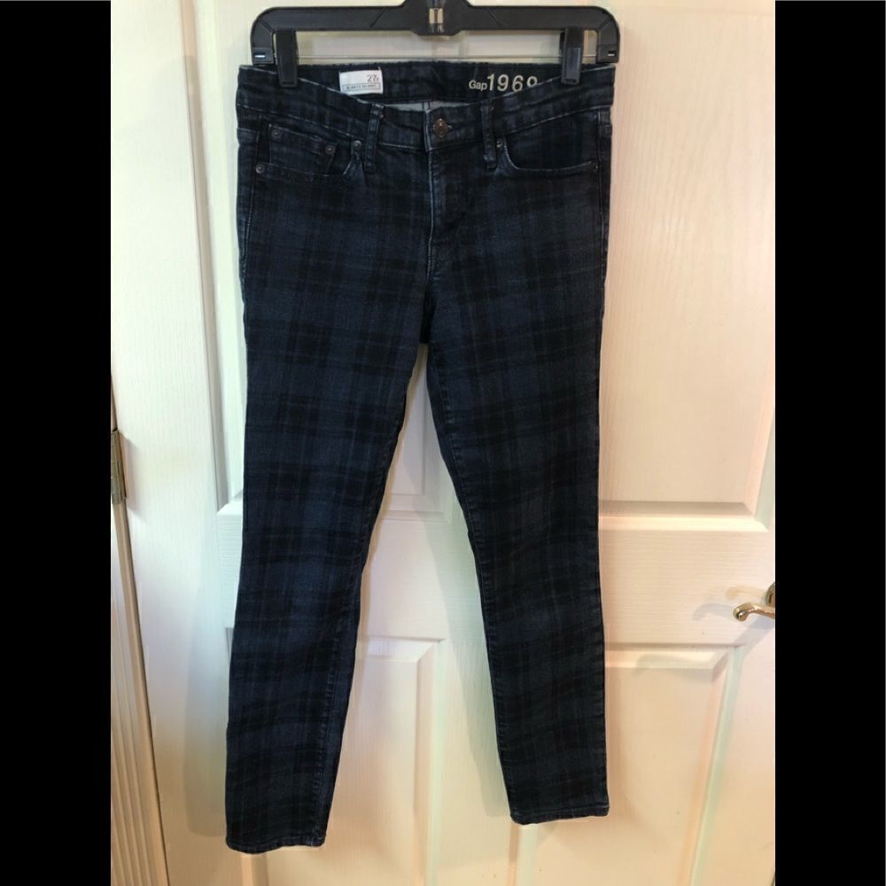 GAP plaid skinny jeans 